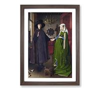 Arnolfini Portrait by Jan Van Eyck Framed Wall Art Print A2 Walnut