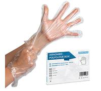 ARNOMED PE Disposable Gloves for Men, Pack of 100 Disposable Gloves in a Box, Household Gloves for Food, Transparent, Protective Gloves for Hair Dyeing, Thin Gloves, Diesel Gloves