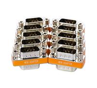Arnorin DB9 null modem adapter male to male slimline data transfer serial port adapter 10 Pack