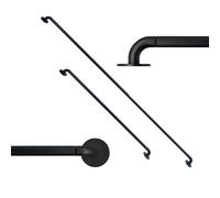 ARNORX 0.4” French Door Wrap Around Curtain Rods, Cafe Rods, Sheer Curtain Rods, Sash Curtain Rods, 2 PCS, 16 to 28 Inch (Black)