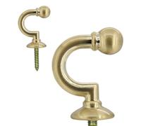 Arnorx Curtain Tie-Backs and Hooks, Window Drapery Tieback Hooks, 2 PCS, Wall Mounted, Brushed Brass