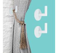 ARNORX Morden Right Angle Shape Curtain Tie-Backes Set of 2, White