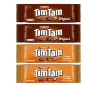 Arnott’s Tim Tam Chocolate Biscuits Multipack | 2 x Original & 2 x Chewy Caramel, 4 Pack