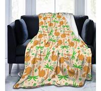 ARNOVIC Camel and Palm Tree Throw Blanket for Sofa Couch Suitable All Season Soft Flannel Decorative Cozy Lightweight Keep Warm 60"x50" for Teens