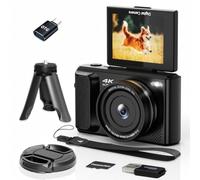 ARNSSIEN Digital Camera 4k, 180° Flip Screen, 16X Zoom,2.8" Screen,black | compact digital camera with Easy Carry Design, 1500mAh Battery for 2-Hour Recording, TF Card Included，Teens & Young Users，Y1