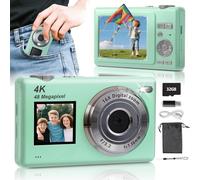ARNSSIEN Digital Camera with Dual Screen,Autofocus 4K 48MP Vlogging Cameras for Photography with 32GB Card,Point and Shoot Digital Cameras,16X Zoom,Anti-Shake,Present for Kid Teen Beginner,Y5