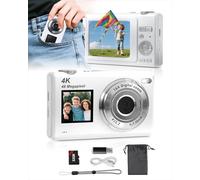 ARNSSIEN Digital Camera with Dual Screen,Autofocus 4K 48MP Vlogging Cameras for Photography with 32GB Card,Point and Shoot Digital Cameras,16X Zoom,Anti-Shake,Present for Kid Teen Beginner,Y5