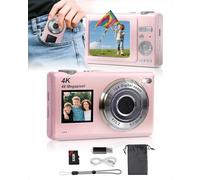ARNSSIEN Digital Camera with Dual Screen,Autofocus 4K 48MP Vlogging Cameras for Photography with 32GB Card,Point and Shoot Digital Cameras,16X Zoom,Anti-Shake,Present for Kid Teen Beginner,Y5