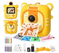 ARNSSIEN Kids Camera Instant Print, 7 Print Paper (4 Color: O/R/G/B+3 B&W), 2.4" Screen Instant Camera for Kids Ages 3-12,1080P, 180°Flip Lens,32GB Card- Christmas Birthday Present for Boys & Girls,M2