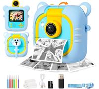 ARNSSIEN kids camera instant print, Colour Print, 1080P, 180° Lens
