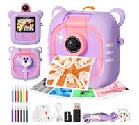 ARNSSIEN kids camera instant print, Colour Print, 1080P, 180° Lens