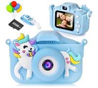 ARNSSIEN Kids Camera, Kids Digital Camera with HD IPS Eye-Protective Screen, 32GB TF Card,10 Unique Puzzle Games & Full-Cover Lens Protection, Photo Quality Improved, Gifts for Boys & Girls Age 3-8