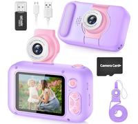 ARNSSIEN Kids Camera Toy for 3 4 5 6 7 8 9 10 11 12 year old Girls/Boys,Kids Digital Camera for Toddler with 180°Flip Lens&2.4in IPS Screen,Birthday Festival Present Toy for Girls/Boys,32 GB Card,X101