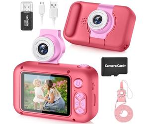 ARNSSIEN Kids Camera with Video,180° Flip Lens, 2.4" Selfie Camera for Kids | Digital Camera for Boys Girls Ages 3-12 with Photo & Video, Birthday Present for Kids, Travel & Family Outings, X101