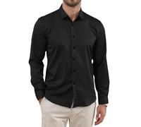 Aro Lora Men's Long Sleeve Formal Dress Shirt Stretch Wrinkle Resistant Formal Events Weddings Business Work No-Iron Casual Shirt Black 3XL
