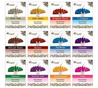 ARO VATIKA Vedic Assorted Natural Masala Incense Cones (Sandalwood, Rose, 7Chakra, White Sage, Palo Santo, Patchouli, African Musk, Dragons Blood, Lavender, Benzoin, Nag Champa, Spiritual Love)