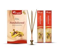 ARO VATIKA Vedic Sandalwood Natural Masala 144 Incense Sticks in Pack of 12 | Hand Rolled in India | Best for Prayer, Meditation, Relaxation, Reiki | Burn Time- Approx 50 mins