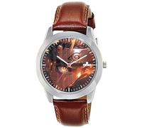 AROA Watch for Men with Naruto's Fire Eyes Model :1183 in Steel Metal Type Brown Strap Analog Watch Orange Dial for Men Stylish Watch for Boys, black, Contemporary, black, Contemporary