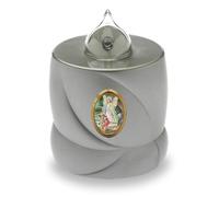 AROBA LED Grave Candle - Flickering Effect - Up to 200 Days - Reusable - Silver Holy Angel