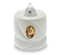 AROBA LED Grave Candle - Flickering Effect - Up to 200 Days - Reusable - White - Saint Anthony