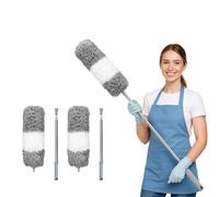 ArobiaSB 2025 Upgraded Microfiber Feather Duster for Cleaning Extendable 110 Inches Long for High Ceilings Home Furniture Car Telescopic Pole Feather Dusters Telescopic Duster (Pack of 2)