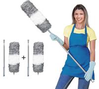 ArobiaSB Microfiber Feather Duster for Cleaning Extendable 110 Inches Long for High Ceilings Home Furniture Car Telescopic Pole Feather Dusters Telescopic Duster Extendable duster (Pack of 2)