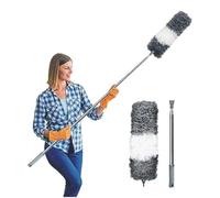 ArobiaSB Microfiber Feather Duster for Cleaning Extendable Duster 110 Inches Long for High Ceilings Home Furniture Car Telescopic Pole Feather Dusters Telescopic Duster Extendable Feather duster