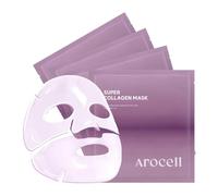 AROCELL OFFICIAL Enfriami Super Collagen Face Mask, 4 Pack, Hydrogel Dual Matrix Face Masks with Low Molecular Weight Collagen for Moisturising Elasticity, Anti-Ageing