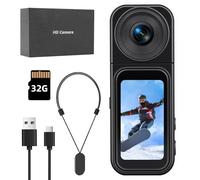 Aroeally POV Mini Thumb Camera - 2.7K 30FPS Wearable Action Camera, 180° Rotatable Lens, 1.47" IPS Touch Screen, WiFi Sports Camera, Magnetic Mount, Pocket Camera for Vlogging, Cycling, Travel