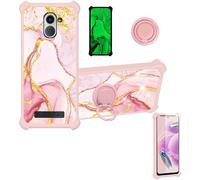 Aroepurt BERGSTROM H634 4G Case Compatible with BERGSTROM H634 4G Phone Case Cover [with Tempered Glass Screen Protector][Ring Support][Gold Glitter+Luminous] JSF-FDL