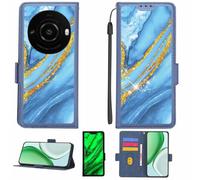 Aroepurt Case Compatible for カシオ LEITZ PHONE 3 Phone Case Flip Cover [with Tempered Glass Screen Protector][RFID Blocking][Gold Glitter+Luminous] LPT-LDL