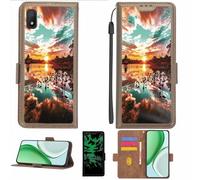 Aroepurt Case Compatible for Alcatel ALLURA (5056O) Phone Case Flip Cover [with Tempered Glass Screen Protector][RFID Blocking][Luminous Effect] LPT-FJ