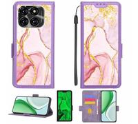 Aroepurt Case Compatible for AllCall SHINE 12 MAX Phone Case Flip Cover [with Tempered Glass Screen Protector][RFID Blocking][Gold Glitter+Luminous] LPT-FDL