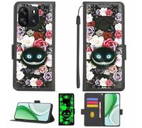 Aroepurt Case Compatible for Blackview Oscal Flat 1c Phone Case Flip Cover [with Tempered Glass Screen Protector][RFID Blocking][Luminous Effect] LPT-LZM