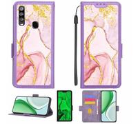 Aroepurt Case Compatible for Blu Vivo Xii Phone Case Flip Cover [with Tempered Glass Screen Protector][RFID Blocking][Gold Glitter+Luminous] LPT-FDL