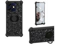 Aroepurt Case Compatible for BMobile VENUS Phone Case Cover [with 1* Tempered Glass Screen Protector] PC + Silicone [360 Metal Ring, Magnetic Car Mount] TZZH-HEI