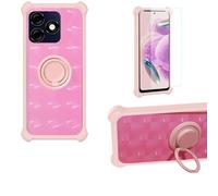 Aroepurt Case Compatible for BMobile VENUS Phone Case Cover [with 1* Tempered Glass Screen Protector] PC + Silicone [360 Metal Ring, Magnetic Car Mount] TZZH-FEN