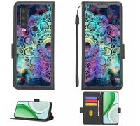 Aroepurt Case Compatible for Cat S75 Phone Case Flip Cover [with Tempered Glass Screen Protector][RFID Blocking][Colorful Reflect Light] LPT-HTT