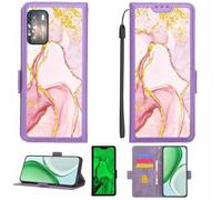 Aroepurt Case Compatible for Coolpad CP12T Phone Case Flip Cover [with Tempered Glass Screen Protector][RFID Blocking][Gold Glitter+Luminous] LPT-FDL