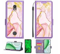 Aroepurt Case Compatible for Coolpad Legacy SR CP3648A Cp3648AT CP3320AS2 Phone Case Flip Cover [with Tempered Glass Screen Protector][RFID Blocking][Gold Glitter+Luminous] LPT-FDL