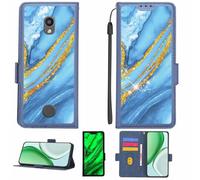 Aroepurt Case Compatible for Coolpad Legacy SR CP3648A Cp3648AT CP3320AS2 Phone Case Flip Cover [with Tempered Glass Screen Protector][RFID Blocking][Gold Glitter+Luminous] LPT-LDL