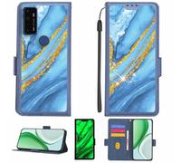 Aroepurt Case Compatible for Cricket Dream 5G Phone Case Flip Cover [with Tempered Glass Screen Protector][RFID Blocking][Gold Glitter+Luminous] LPT-LDL