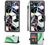 Aroepurt Case Compatible for Crosscall Stellar M6 Phone Case Flip Cover [with Tempered Glass Screen Protector][RFID Blocking][Colorful Reflect Light] LPT-HS