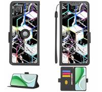 Aroepurt Case Compatible for Crosscall Stellar-M6 Phone Case Flip Cover [with Tempered Glass Screen Protector][RFID Blocking][Colorful Reflect Light] LPT-HS