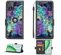 Aroepurt Case Compatible for Crosscall Stellar-M6 Phone Case Flip Cover [with Tempered Glass Screen Protector][RFID Blocking][Colorful Reflect Light] LPT-HTT