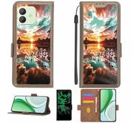 Aroepurt Case Compatible for CUBOT NOTE 40 Phone Case Flip Cover [with Tempered Glass Screen Protector][RFID Blocking][Luminous Effect] LPT-FJ