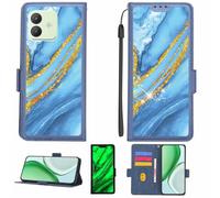 Aroepurt Case Compatible for CUBOT NOTE 40 Phone Case Flip Cover [with Tempered Glass Screen Protector][RFID Blocking][Gold Glitter+Luminous] LPT-LDL