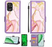 Aroepurt Case Compatible for Doro 8100 Phone Case Flip Cover [with Tempered Glass Screen Protector][RFID Blocking][Gold Glitter+Luminous] LPT-FDL