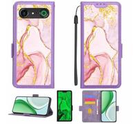 Aroepurt Case Compatible for DORO Aurora A10 Phone Case Flip Cover [with Tempered Glass Screen Protector][RFID Blocking][Gold Glitter+Luminous] LPT-FDL