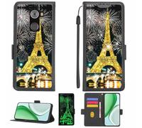 Aroepurt Case Compatible for EE Hawk Mobile Phone Phone Case Flip Cover [with Tempered Glass Screen Protector][RFID Blocking][Gold Glitter+Luminous] LPT-TT